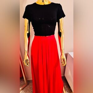 Eva Mendes x New York & Co. Red Maxi Side Split Skirt, Size M, NWT